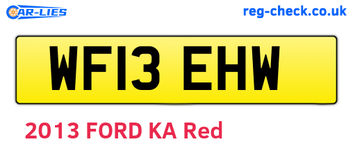 WF13EHW are the vehicle registration plates.