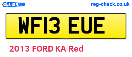 WF13EUE are the vehicle registration plates.