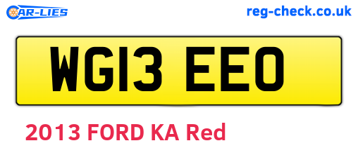 WG13EEO are the vehicle registration plates.