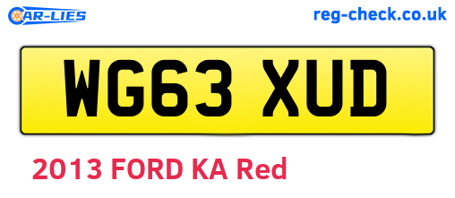 WG63XUD are the vehicle registration plates.
