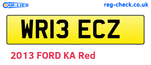 WR13ECZ are the vehicle registration plates.