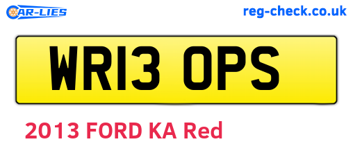 WR13OPS are the vehicle registration plates.