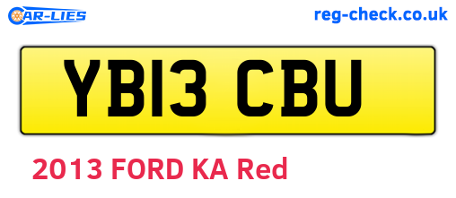 YB13CBU are the vehicle registration plates.