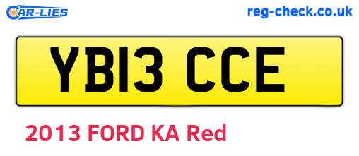 YB13CCE are the vehicle registration plates.