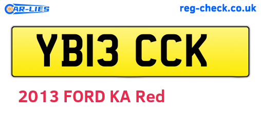 YB13CCK are the vehicle registration plates.