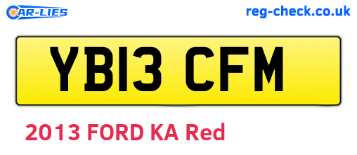 YB13CFM are the vehicle registration plates.