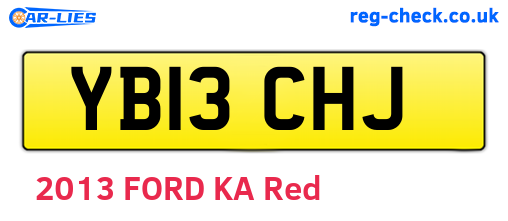 YB13CHJ are the vehicle registration plates.
