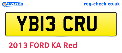 YB13CRU are the vehicle registration plates.
