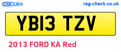 YB13TZV are the vehicle registration plates.