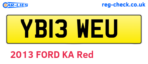 YB13WEU are the vehicle registration plates.