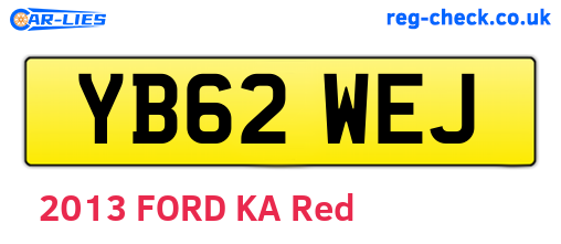 YB62WEJ are the vehicle registration plates.