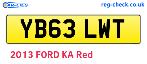 YB63LWT are the vehicle registration plates.