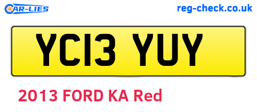 YC13YUY are the vehicle registration plates.