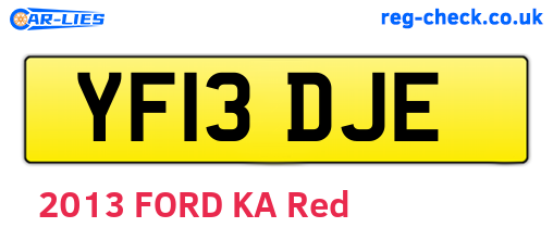 YF13DJE are the vehicle registration plates.