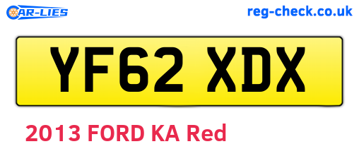 YF62XDX are the vehicle registration plates.