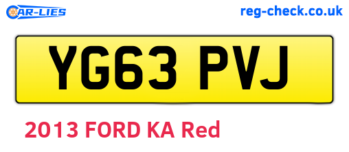 YG63PVJ are the vehicle registration plates.