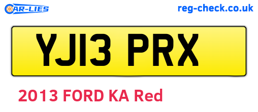 YJ13PRX are the vehicle registration plates.