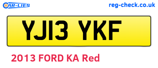 YJ13YKF are the vehicle registration plates.