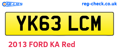 YK63LCM are the vehicle registration plates.