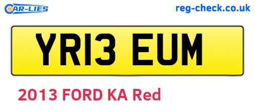 YR13EUM are the vehicle registration plates.