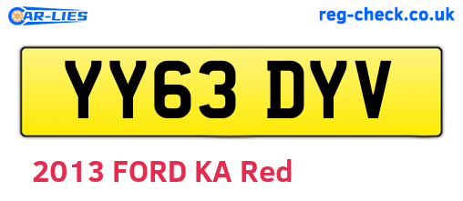 YY63DYV are the vehicle registration plates.