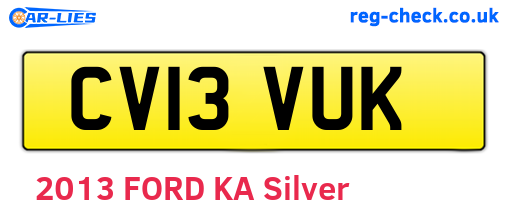CV13VUK are the vehicle registration plates.
