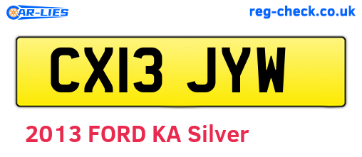 CX13JYW are the vehicle registration plates.