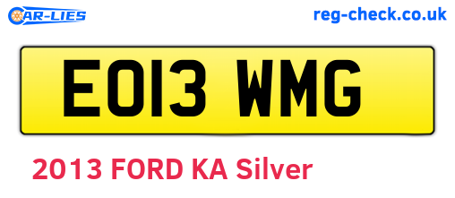 EO13WMG are the vehicle registration plates.