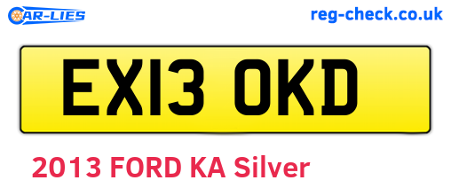 EX13OKD are the vehicle registration plates.