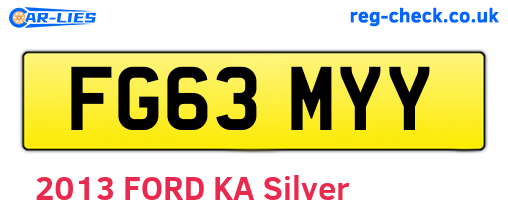FG63MYY are the vehicle registration plates.