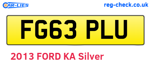 FG63PLU are the vehicle registration plates.