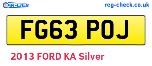 FG63POJ are the vehicle registration plates.
