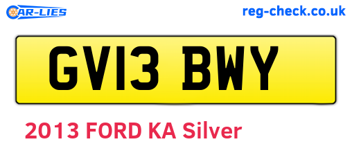 GV13BWY are the vehicle registration plates.