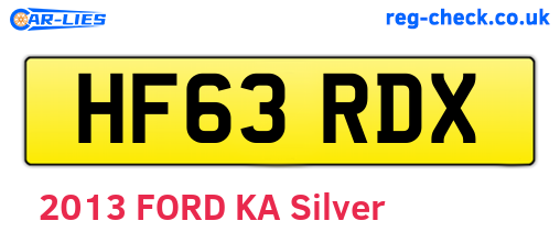 HF63RDX are the vehicle registration plates.