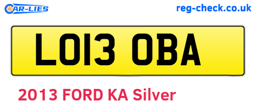 LO13OBA are the vehicle registration plates.