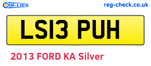 LS13PUH are the vehicle registration plates.