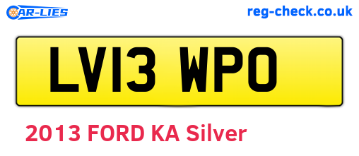 LV13WPO are the vehicle registration plates.