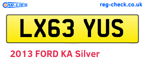 LX63YUS are the vehicle registration plates.