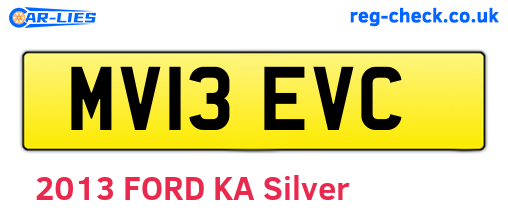 MV13EVC are the vehicle registration plates.