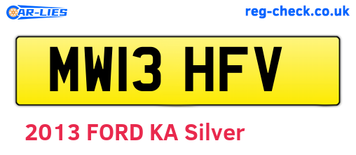 MW13HFV are the vehicle registration plates.