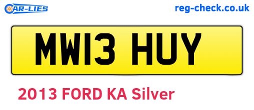 MW13HUY are the vehicle registration plates.