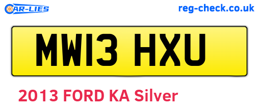 MW13HXU are the vehicle registration plates.