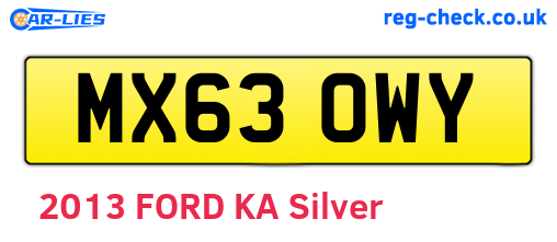 MX63OWY are the vehicle registration plates.