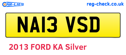 NA13VSD are the vehicle registration plates.