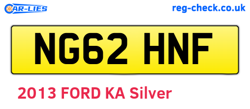 NG62HNF are the vehicle registration plates.