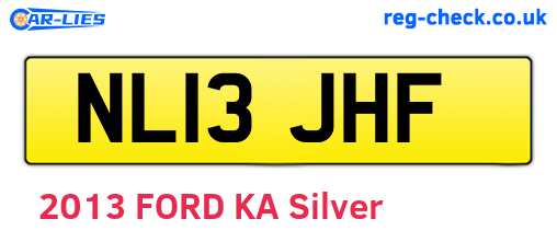 NL13JHF are the vehicle registration plates.
