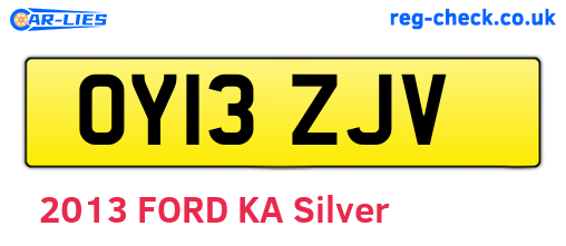 OY13ZJV are the vehicle registration plates.