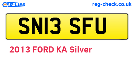 SN13SFU are the vehicle registration plates.