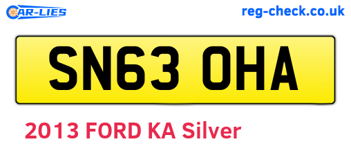 SN63OHA are the vehicle registration plates.