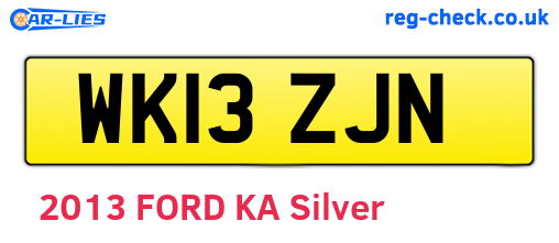 WK13ZJN are the vehicle registration plates.